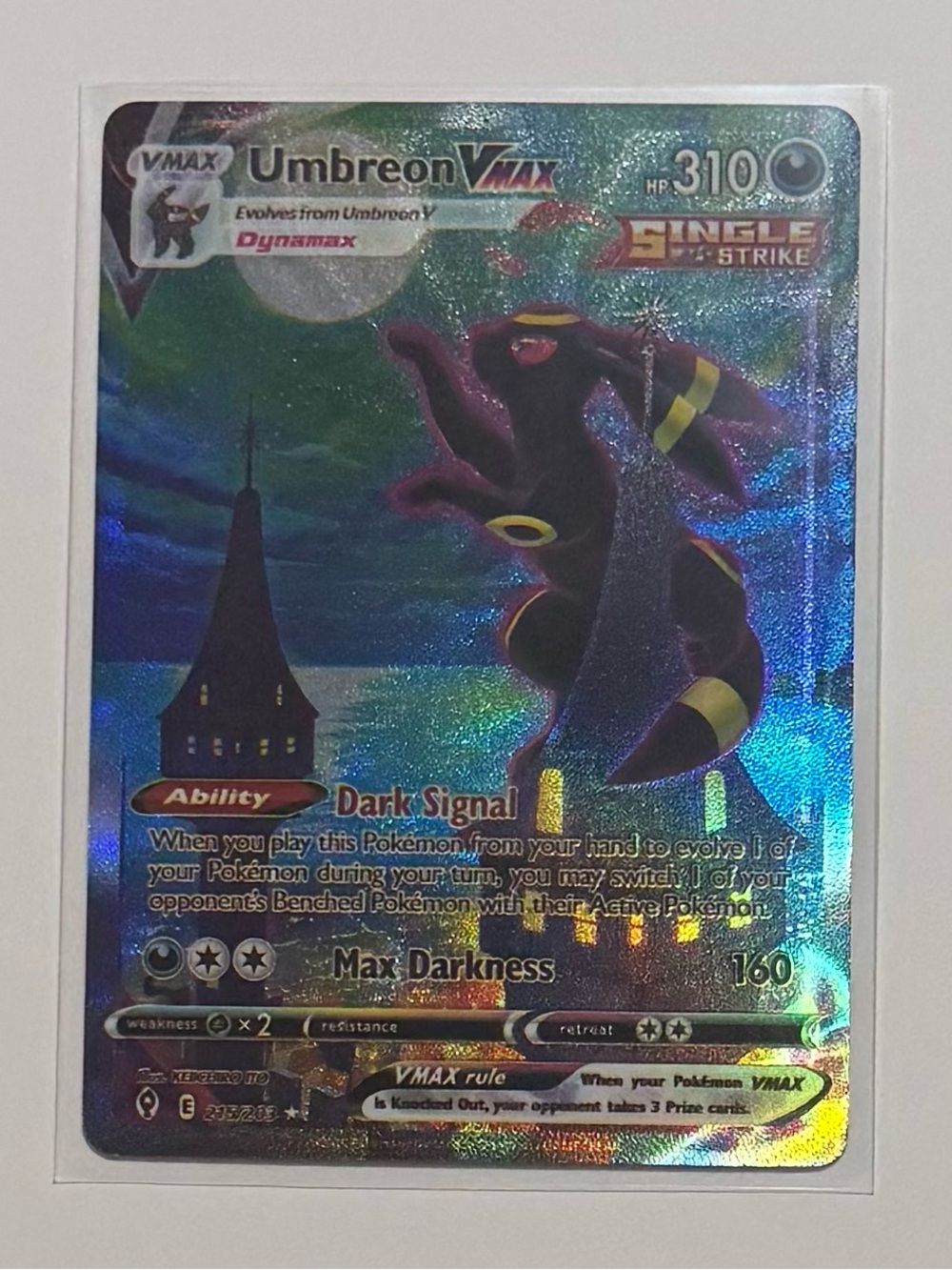 Umbreon VMAX (Alt Art Secret) 215: Evolving Skies Holo FAN ART, DIY CUSTOM CARD